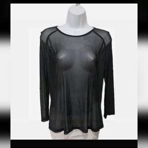 May & Maya Sheer Mesh Long Sleeve Top Blouse XXL 2XL Whimsigoth Grunge Gothic